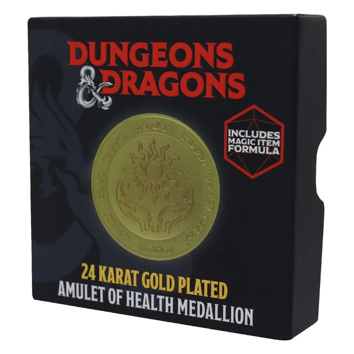 D&D: Amulet of Health Medallion - 24 Karat Gold Plated